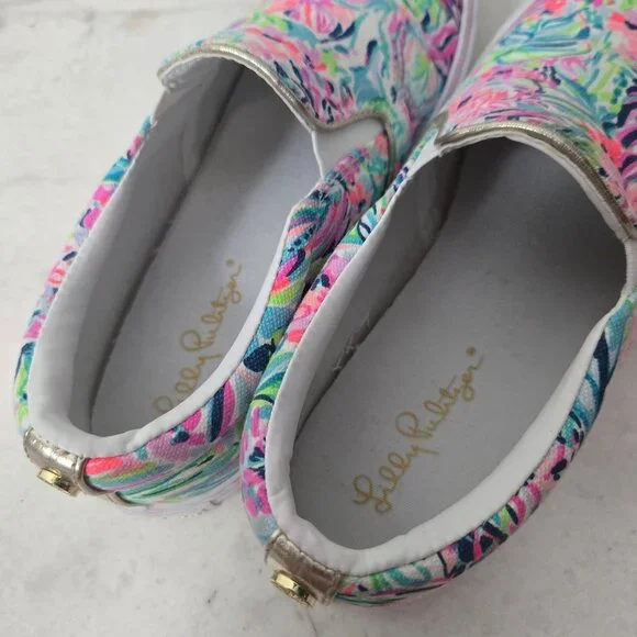 Lilly Pulitzer Size 7  Julie Slip-On Canvas Sneakers Multi Floral Cabana - Picture 5 of 12